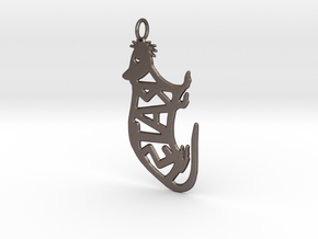 rat keychain 2 in Polished Bronzed-Silver Steel