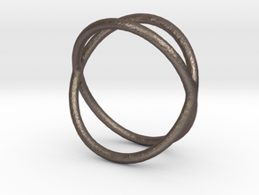Ring 13 in Polished Bronzed-Silver Steel