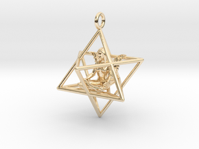 Star Tetrahedron Angel 30 mm in 14k Gold Plated Brass