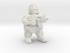 Space Dwarf Warrior 1 in White Natural Versatile Plastic