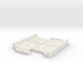 Small 2 way Dungeon Tile in White Natural Versatile Plastic