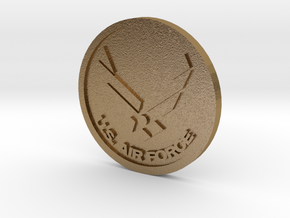 US Air Force Coin in Polished Gold Steel