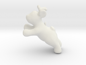 Cartoon deer keychain 3 in White Natural Versatile Plastic
