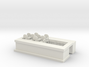 Overlook Bar Base - HO 87:1 Scale in White Natural Versatile Plastic