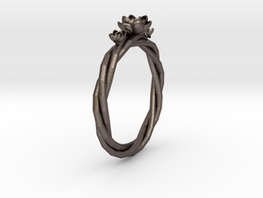 Dunce Cap Ring in Polished Bronzed-Silver Steel: 1.5 / 40.5