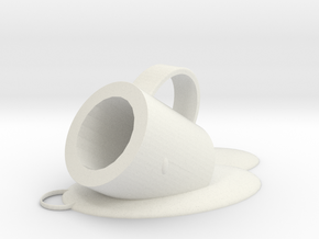 Melted cup pendant in White Natural Versatile Plastic