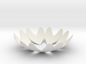 Heart ring charm in White Premium Versatile Plastic: Medium
