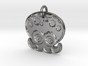 Splatoon Octoling Pendant in Fine Detail Polished Silver