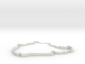 Nordschleife 3D with elevation in White Natural Versatile Plastic