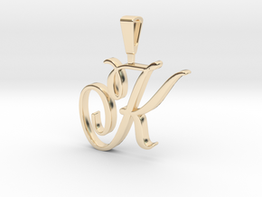 INITIAL PENDANT K in 14k Gold Plated Brass