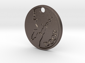 Door County keychain (V2) in Polished Bronzed-Silver Steel