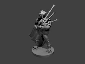Dragonborn Male Bard with Bagpipes in Tan Fine Detail Plastic