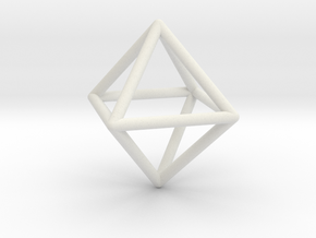 Octahedron wireframe in White Natural Versatile Plastic: Small
