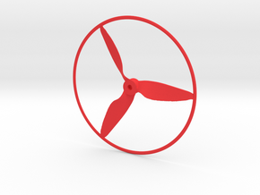 Drone Propeller - 5" CCW Pusher With Rim in Red Processed Versatile Plastic