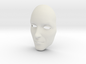 Blank Venetian Mask - Male 1 (Hollow) in White Premium Versatile Plastic