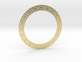 Circular Meander Pendant in Polished Brass