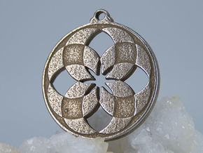 Lotus Pendant V in Polished Bronzed-Silver Steel