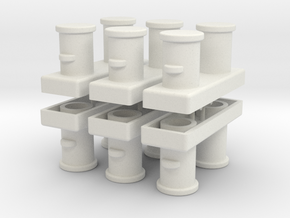 Double Bollards acc. ISO 3913 - 1:50 - 6X in White Natural Versatile Plastic