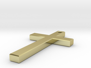 Cross Pendant in 18k Gold Plated Brass