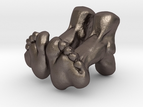 Feet Cufflinks in Polished Bronzed-Silver Steel
