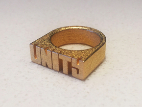 13.3mm Replica Rick James 'Unity' Ring in Polished Gold Steel