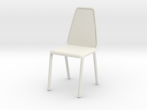 1:24 Vinyl Stacking Chair in White Natural Versatile Plastic: 1:24
