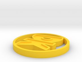 Initials Disk in Yellow Processed Versatile Plastic