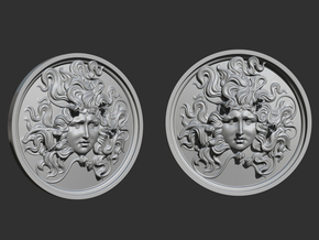 Medusa medal in Tan Fine Detail Plastic