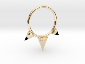 Triple Spike Seam Ring in 14K Yellow Gold