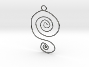 :Spiral Swirl: Pendant in Fine Detail Polished Silver