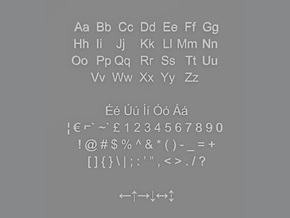 Alphanumeric Arial Characters in Tan Fine Detail Plastic