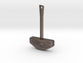 Thor's Hammer pendent  in Polished Bronzed-Silver Steel
