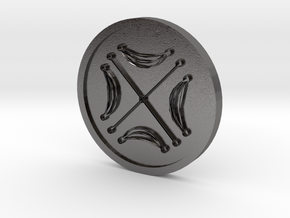 Seal of the Moon Coin in Polished Nickel Steel
