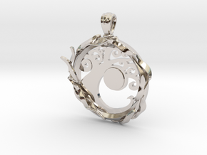Simic Pendant in Rhodium Plated Brass
