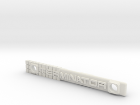 Terminator M-Lok Vanity Badge for RIfle Rail in White Natural Versatile Plastic