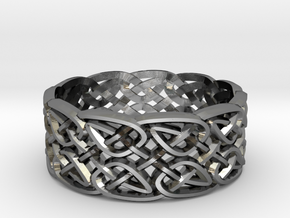 Two-Leaf Celtic Knot Ring in Polished Silver: 7 / 54