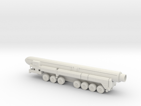 1/87 Scale Russian SS-25 RT-2PM Launcher W Missile in White Natural Versatile Plastic