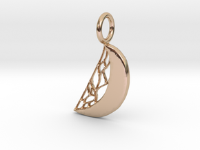 Feather Moon Pendant in 14k Rose Gold
