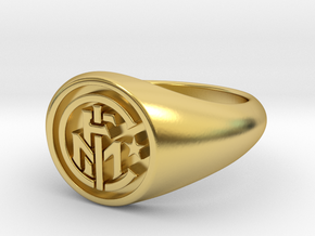 Anello INTER - Misura 22 in Polished Brass