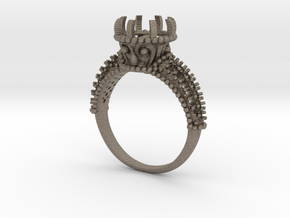 Indian Style Ring in Matte Bronzed-Silver Steel: 8 / 56.75