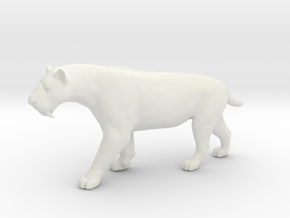 Smilodon Saber-Toothed Cat 1/20 Scale Model in White Natural Versatile Plastic