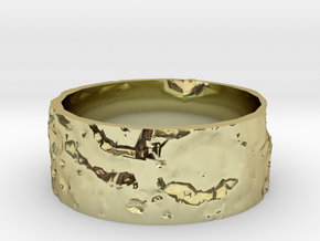 Lunar Surface Ring in 18k Gold Plated Brass