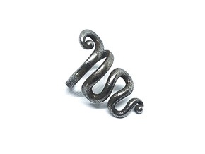 Sidewinder Ring in Polished Bronzed-Silver Steel: 7 / 54