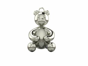 Bear Pendant by JiangYuan  in Polished Silver
