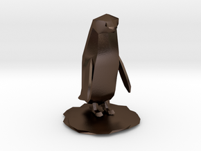 Penguin in Polished Bronze Steel