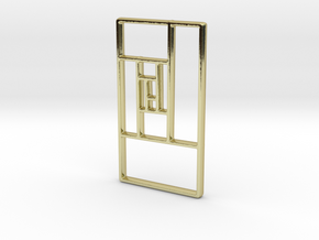 Golden Ratio Rectangle Medallion / Pendant / Keych in 18K Yellow Gold