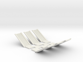 Concrete Stair Run 12 risers (N scale) in White Natural Versatile Plastic