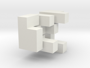 3D Puzzle Cube in White Natural Versatile Plastic