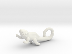Chameleon Pendant (Small) in White Natural Versatile Plastic