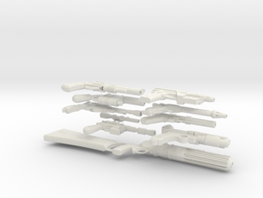Assorted blaster collection 1:6 scale in White Natural Versatile Plastic